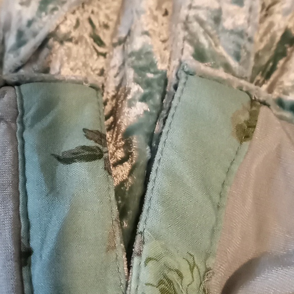 Sundance Top Snap Button Down Western Yoke Crushed Aquamarine Velvet Size Medium - Picture 11 of 11